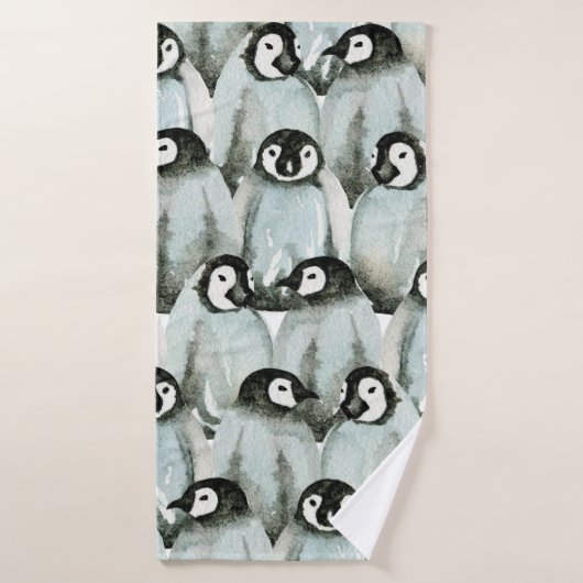 Motif sans couture avec des pingouins mignons (Serviette de bain)