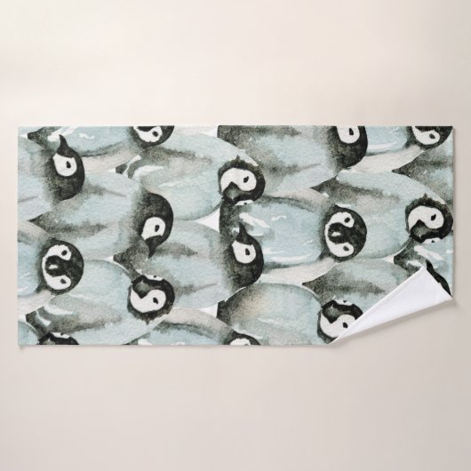 Motif sans couture avec des pingouins mignons (Serviette de bain)