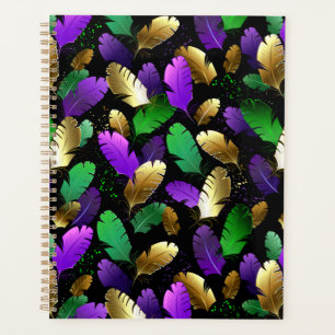 Motif sans couture avec des plumes de Mardi Gras