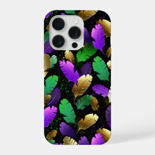 Motif sans couture avec des plumes de Mardi Gras