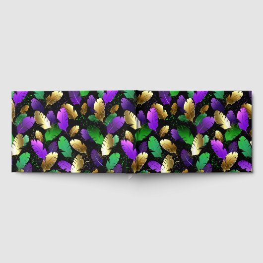 Motif sans couture avec des plumes de Mardi Gras (Complet)