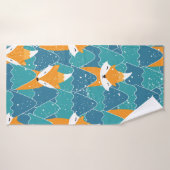 Motif sans couture avec différents mignons renards (Serviette de bain)