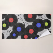 Motif sans couture avec disques vinyles et notes.  (Serviette de bain)