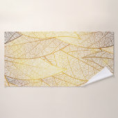 Motif sans couture avec feuilles or (Serviette de bain)
