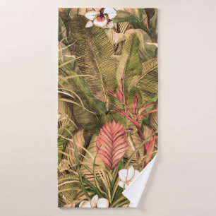 Motif sans couture avec feuilles tropicaux et fleu