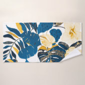 Motif sans couture avec feuilles tropicaux et fleu (Serviette de bain)