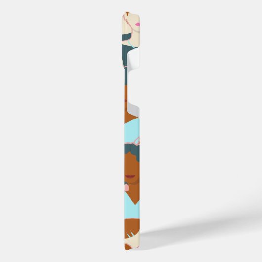 Motif sans couture avec filles noires et blanches (Côté gauche)