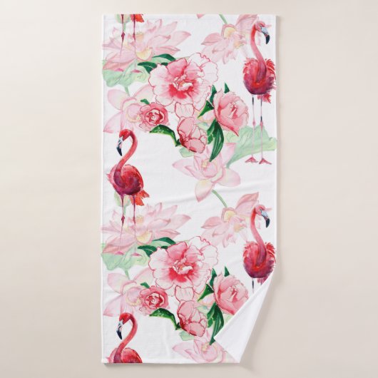 Motif sans couture avec flamant rose (Serviette de bain)