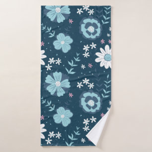 Motif sans couture avec fleurs d'été bleues sur fo