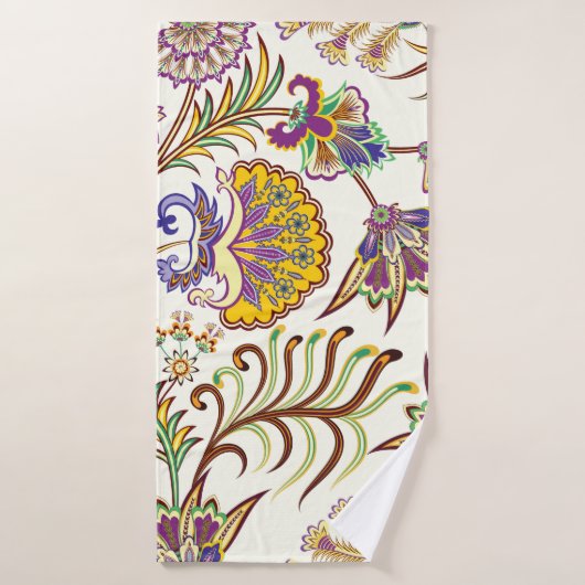Motif sans couture avec floral cachemire (Serviette de bain)