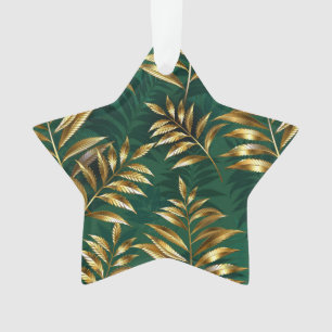 Motif sans couture avec fougères dorées