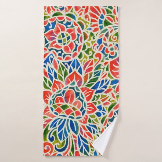 Motif sans couture avec impression Paisley multico (Serviette de bain)
