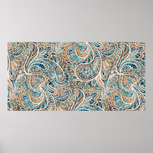 Motif sans couture avec impression Paisley multico (Devant)