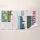 motif sans couture avec journal britannique ou lo (Serviette de bain)