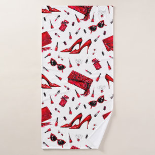 Motif sans couture avec les petites choses en roug