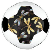 Motif sans couture avec libellules d'or (Tourné)