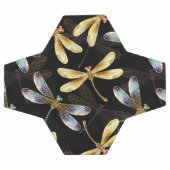 Motif sans couture avec libellules d'or (Plat)