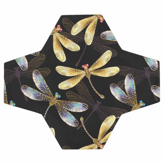 Motif sans couture avec libellules d'or (Plat)