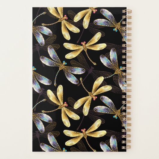 Motif sans couture avec libellules d'or (Dos)