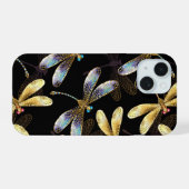 Motif sans couture avec libellules d'or (Verso Horizontal)
