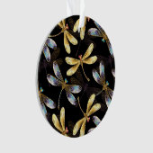 Motif sans couture avec libellules d'or (devant)