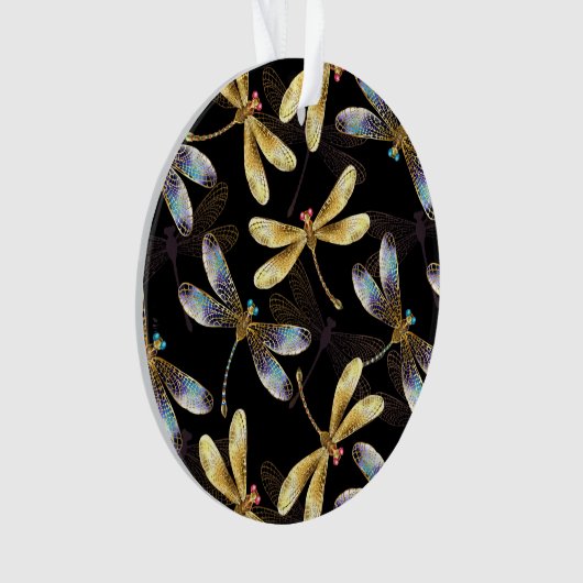 Motif sans couture avec libellules d'or (devant)
