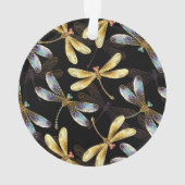 Motif sans couture avec libellules d'or (dos)
