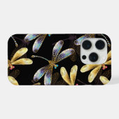 Motif sans couture avec libellules d'or (Verso Horizontal)
