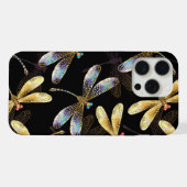 Motif sans couture avec libellules d'or (Verso Horizontal)