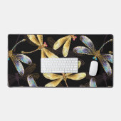 Motif sans couture avec libellules d'or (Clavier et souris)