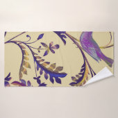 Motif sans couture avec oiseaux et branches avec e (Serviette de bain)