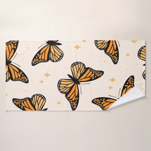 Motif sans couture avec papillons monarques. Conte (Serviette de bain)