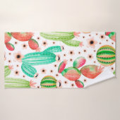 Motif sans couture avec succulents. Aquarelle cact (Serviette de bain)