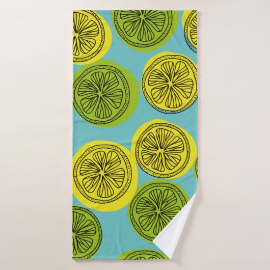 Motif sans couture avec tranches de citron. illust (Serviette de bain)
