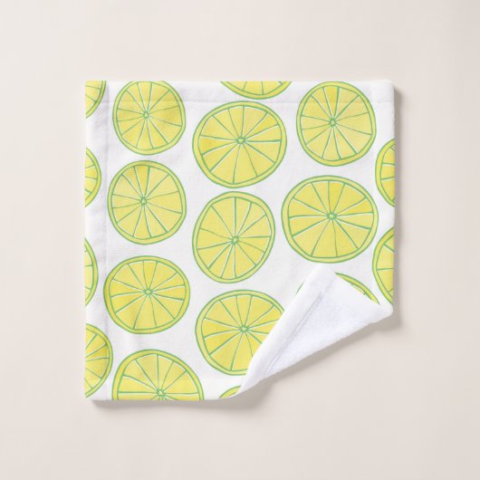 Motif sans couture avec tranches de citron jaune s (Gant de toilette)