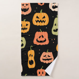 Motif sans couture citrouille Halloween. Tirage à 