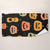 Motif sans couture citrouille Halloween. Tirage à (Serviette de bain)