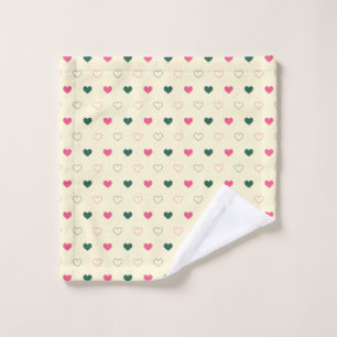 Motif sans couture - Cœurs roses et verts sur fond