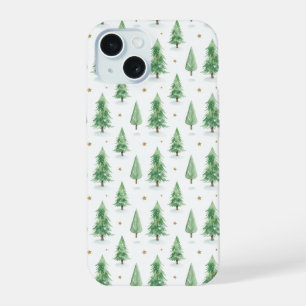 Motif sans couture d'arbres de Noël à l'aquarelle