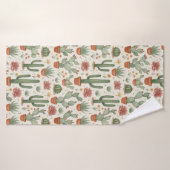 Motif sans couture de cactus de désert succulent (Serviette de bain)