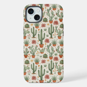 Motif sans couture de cactus de désert succulent