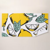 Motif sans couture de citrons dessinés à la main b (Serviette de bain)