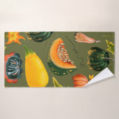 Motif sans couture de citrouilles et de feuilles s (Serviette de bain)
