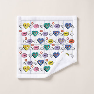 Motif sans couture de cœur expressif rétro Y2K gro