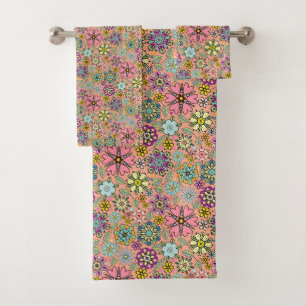 Motif sans couture de couleurs de fleurs rétro de 