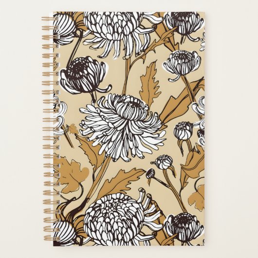 Motif sans couture de fleurs de chrysanthème (Devant)
