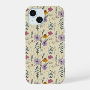 Motif sans couture de fleurs sauvages fantaisistes