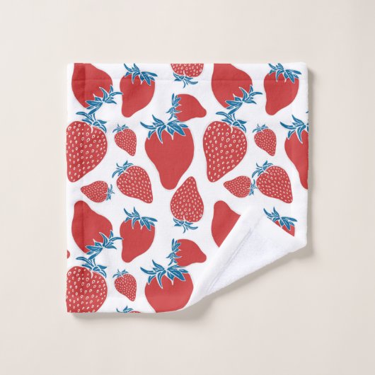 Motif sans couture de fraise dessinée à la main. a (Gant de toilette)