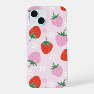 Motif sans couture de fraise d'esthétique dessinée