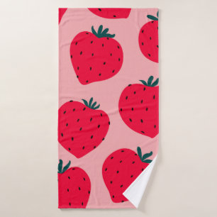Motif sans couture de fraise moderne. Big red roun